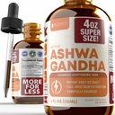 Rejuvica Health Active Ashwagandha 4oz XL Süper Boyut - Gelişmiş Sıvı Tamam Tincture - Withania Somnifera Extract Drops - Ashwagandha Roots Only - Natural Occurring Withanolides