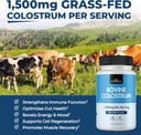 Colostrum Supplement Extra Strength 1500mg Per Servisi - Bovine First Milking, Supports Gut Health and Immunity for Women and Men - Non-GMO, Gluten Free, 90 Count Capsules from Bovine First Milking, Supports Gut Health and Immunity for Women and Men - Non-GMO, Gluten Free, 90 Count
