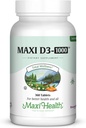 Maxi-Health Vitamin D3 1000 IU - for Healthy Muscle Function, Bone Health and Immune Support – 360 Tablets – Best Kosher Supplement for Adults
