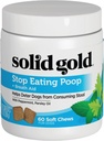 Solid Gold No Poo Chews for Dogs - Coprophagia Deterrent & Stool Τρώγοντας Deterrent για σκύλους που τρώνε σκυλόσπιτα - Σταματήστε να τρώτε τσίχλες πουλιών με μέντα και προβιοτικά για την υποστήριξη της τσίχλας και της αναπνοής - 60ct
