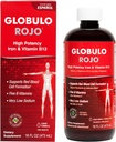 Globulo Rojo Iron Supplement - Υγρό συμπλήρωμα διατροφής με υψηλής ισχύος βιταμίνες σιδήρου & Β (Vegan) (16 Fl Oz (πακέτο του 1))