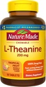 Nature Made Chewable L Theanine 200 mg, L-Theanine Supplement for Stress Relief, 50 Chewable Tabletler, 50 Day Supply