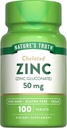 Nature's Truth Chelated Zinc 50 mg δισκία - 100 ct, Συσκευασία των 2