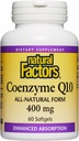 Doğal Faktörler Coenzyme Q10 - Antioksi Support Supplement Supports Cellular Enerji Üretimi - Daha İyi Absorps Sağlıklı Kalp Fonksiyonu - 400 mg, 60 Softgels (60 Hizmet)