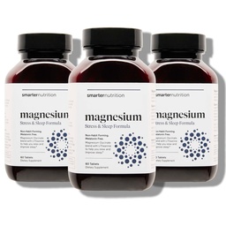 Smarter Nutrition Magnesium Complex - Χηλικό Γλυκινικό Μαγνήσιο + Κιτρικό, Κακή για τον ύπνο, την χαλάρωση, τους μυς & τα νεύρα + Κλινικά Αποδεδειγμένο L- Theanine, Μη- ΓΤΟ-180 Tablet[90- Ημερήσιος εφοδιασμός]