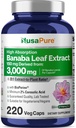 NusaPure Banaba Leaf 20:1 Ekstraksiyon, 150 mg 3000 mg Veg Caps, 220 Days Supply (Non-GMO & Vegan) 2 Corosolic Acid