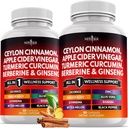 Ceylon Cinnamon, Turmeric, Apple Cider Vinegar, BTC, Aloe Vera, Berberine Plus Banaba, Ginger Root - 120 Kont