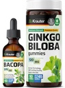 BIO KRAUTER Bakopa Βάμμα 2 Fl. Oz. & Ginkgo Biloba 90 Gummies
