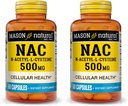 MASON NATURAL NAC N-Acetyl L-Cysteine 500 mg - Supports Cellular Health, Immune System ATM, for General Wellness, 60 Capsules (Pack of 2)