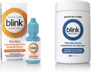 Blink Eye Drops for Kuru Eyes, Triple Care Lubricant Eye Drops, Instantly Soothing, Moisturizing + Blink NutriTears Klinik Olarak Kuru Gözler için Tamamlandı, 50 Softgels