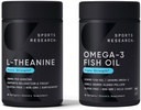 Spor Araştırması Double Strength L-Theanine Suntheanine for Focus, Relaxation & Alertness Non-Drowsy Support + Coconut Oil 60 & Kont Triple Strength Omega 3 Fish Oil 1250 mg Burpless Omega3 EPA & DHA