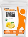 BulkSupplements.com Organik Limon Toz - Doğal Vitamin C Kaynağı, Meyve Toz, Lemon Flavoring - Gluten Free, 450 mg per Service, 100g (3.5 oz) (Pack of 1)