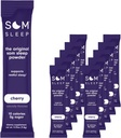 Som Sleep, Restful Sleep Powder Drink Mix w/Μελατονίνη, Μαγνήσιο, Βιταμίνη Β6, L-Θεανίνη & GABA – Vegan, Zero Sugar, Keto Friendly – Cherry, 10-Pack