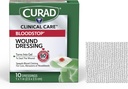 CURAD Blood Stop® Yara Giymek | 1" x 1" | Hemostatik Gauze Bleeding Rapid | For Cuts, Abrasions or Nosebleeds | 10 Count