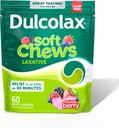 Dulcolax Saline Laxative Soft Chews, Gentle Constipation Relief, Karma Berry Flavor, Magnezyum Hydroxide 1200 mg, 60 Count Count Count