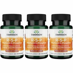 Swanson R-5-P (Riboflavin-5-Phospate) - Συμπλήρωμα βιταμίνης B2 Προώθηση της ενέργειας, του μεταβολισμού και της όρασης - Φυσική φόρμουλα ευεξίας - (60 κάψουλες) (3 Συσκευασία)