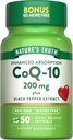 Nature's Truth CoQ10 200 mg Softgels | 50 Kont | Gelişmiş Aborpsiyon Tamam | Plus Black Pepper Extract | Non-GMO, Gluten Free