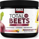 FORCE FACTOR Total Beets Beet Root Powder with Energy, NO3-T® Nitrates to Support Circulation, Blood Pressure, Blood Flow, and Stamina - Plus Green Tea Extract. Ένα Superfood Συμπλήρωμα, 30 Υπηρεσίες