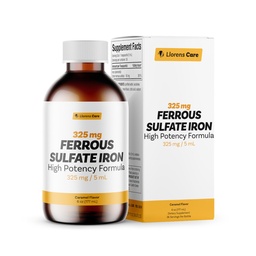 Σιδήρου Sulfate 325mg Υγρού Σιδήρου 65mg Στοιχειώδους Σιδήρου από Llorens Care - 6 oz - Caramel Flavor (6 oz, Caramel)