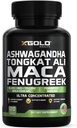 Ashwagandha 5000 mg + Tongkat Ali 1000mg + Maca Root 5000 mg + Fenugreek 3000 mg Supplement | Black + Red + Sarı Maca Root & Fenugreek Herbal Supplements for Men & Women - Made in USA