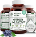 Doğal Nutra Ultimate Eye Health Supplement - Bilberry & Blueberry Ekstraksiyon Günü ve Gece Vizyon Desteği için, Renk Algı & Gözty - Non-GMO, Vegan - 30 Capsules (Pack of 3)