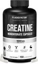 Jacked Factory Creatine Monohydrate Κάψουλες - Χάπια Creatine για την ανάπτυξη των μυών, αυξημένη δύναμη, αυξημένη παραγωγή ενέργειας και βελτιωμένη αθλητική απόδοση - 150 κάψουλες