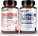 Turkesterone 8,000 mg [En yüksek boy) + Premium L-Carnitine Tartrate Supplement - Tongkat Ali ile Yüksek Apsiyon Tamam - Stamina, Lean Muscle Büyüme, Support Metabolism & Natural Ener