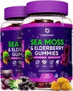 Ιρλανδική Θάλασσα Moss Gummies – Sea Moss Bladderwrack Burdock Elderduck Bears – Vegan Seamoss Bears – Gelderberry Gummies for Kids & Adults with Vitamin C & Zinc (Pack of 2)