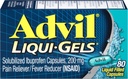 Advil Ağrı Reliever/Fever Function, 200 mg Solubilized Ibuprofen (80-Count Liqui-Gel Capsules, Pack of 2)