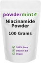 Niacinamid Toz (Vitamin B3) Pure Niacin Toz 500 mg Flush-Free Supplement (100 Grams)