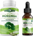 PURA VIDA MORINGA Κάψουλες (120 Count) και Moringa Leaf Extract σταγόνες (2fl oz)