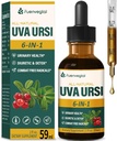 Uva Ursi Bearberry Natural Diuretic Drops, Urinary Health & Kidney Cleanse Detox Herbal Supplement Support UTI & Water Away, W/Dandelion Root Cranberry, Alkol-Free Tincture.2oz