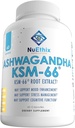NuEthix Formulations Ashwagandha KSM 66, 500mg εκχυλίσματος ρίζας KSM-66, Mood, Stress, & Cognative Support, BioPerine Black Pepper Extract, Χωρίς γλουτένη, Χορτοφαγικά, Μη ΓΤΟ, & Γαλακτοκομικά, 60 Σερβιέτες