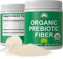 Organik Prebiyotik Fiber 3in-1 Vegan Toz Gut Health için. USDA Organik Raw Tüm Gıda Bitkileri Organik Inulin (Jerusalem Artichoke), Acacia Fibers, SunFiber