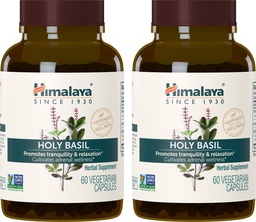 Himalaya Holy Basil, 60 Day Supply - βοτανική επινεφρική υποστήριξη για ανακούφιση από το στρες, χαλάρωση, ενεργειακή υποστήριξη και περιστασιακή αϋπνία - Vegan, μη ΓΤΟ, χωρίς γλουτένη, 720 mg, 60 κάψουλες, συσκευασία των 2