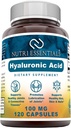 Hyaluronik Asit Diyeter Supplement - 100 mg 120 Capsules (Non-GMO) - Ortak Sağlık, Cilt Bakımı ve Daha Fazla *
