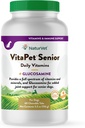 NaturVet –VitaPet Senior Daily Vitamins for Senior Dogss – Plus Glucosamine – Full Spectrum of Vitamins & Minerals – Eklenen Ortak Destek için Glucosamine ile Geliştirildi – 60 Zaman Yayın Tabletleri