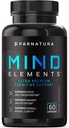 Nootropic Brain Support Supplement, Mind Elements, Boost Focus, Memory, Concentration, Clarity with Bacopa Monnieri, Alfa GPC, DMAE, Huperzine 60 Capsules