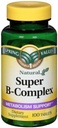 Spring Valley Super B-Complex, Metabolism Desteği, 100 Tablet