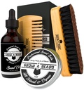 Ayıd Brush, Beard Comb, Beard Oil, & Beard Balm Grooming Kit for Men's Care, Travel Face Hair Set for growth, Styling, Shine & Softness, Great Things for Him