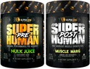 ALPHA LION Superhuman Pre Workout Toz & Post Workout Recovery Sche, Sustained Energy & Focus + Lean Muscle Growth, Strength & Volume (Hulk Juice & Muscle Marg Marg
