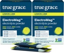 True Grace ElectroMag - 16 Stick Packs (Pack of 2) - Lemon Lime - Electrolyte Toz Hızlı Hydration - sodyum, Pyum, Magnezyum & Cordyceps - Zero Sugar & Carbs - Non-GMO - 32 Toplam Hizmetler
