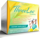 Global Health Trax GHT - ThreeLac Lemon Probiotic Drink Mix for Digestive Health - Advanced Probiotic Powder Formula for Men, Women & Kids - Immune Support & Gut Balance, Non-GMO - 60 Packets