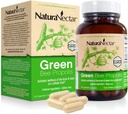 NaturaNectar - Πράσινη Μέλισσα Κάψουλες Πρόπολης - NSF Contents Certified Brazilian Green Propolis - Συμπληρώματα Πρόπολης Χωρίς Γλουτένη με Φλαβονοειδή - Φυσικά Προέρχονται Μέσω Ηθικής Μελισσοκομίας (60pcs.)