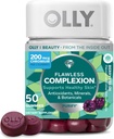 OLLY Flawless Kompleksme Gummy, Clear ve Sağlıklı Cilt Desteği, Vitaminler E, A, çinko, Chewable Supplement, Berry - 50 Kont (kısa 1)