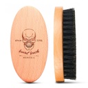Βούρτσα για άνδρες με γούνα, Pocket Travel Men's Wooden Small Soft Beard Brush (Skull)