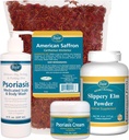 Psoriasis Care Kit - Περιλαμβάνει American Saffron Tea, Slippery Elm Bark Powder, Psoriasis Scalp και Body Wash, και Psoriasis Cream. 4 αντικείμενα που συνιστώνται στο βιβλίο Θεραπεία Ψωρίαση από τον Δρ John Pagano