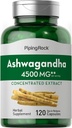 Piping Rock Ashwagandha Supplement | 4500 mg | 120 Capsules | for Women and Men | Herb Root Extract | with Black Pepper | Non-GMO, Gluten Free