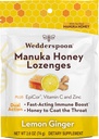 Wedderspoon Manuka Honey Immunity Lozenges, Lemon Ginger, 2.6 Oz ( 1), Gerçek Yeni Zelanda Honey, İki Saat İçinde Immunity